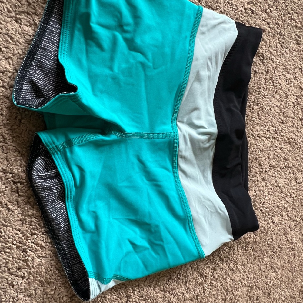 lululemon athletica Teal and Black Athletic Shorts